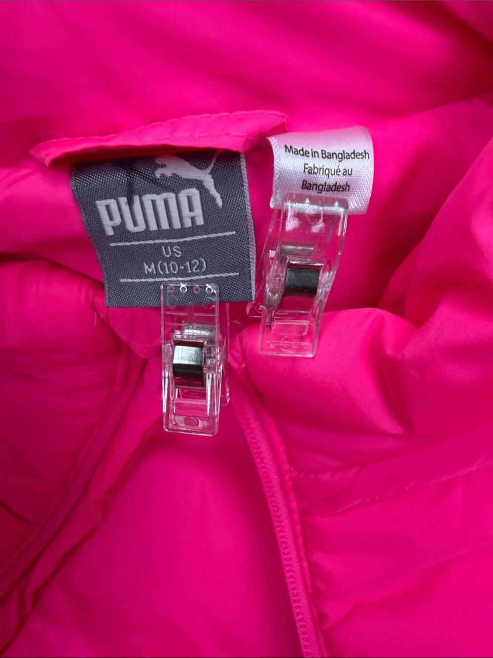 Puma Bright Pink Quilted Kids Puffer Vest